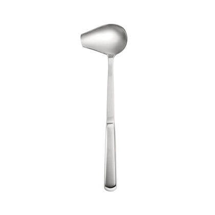 1oz stainless steel ladle with spout and hollow handle, durable rust-resistant design, drip-free pouring, lightweight ergonomic grip, dishwasher safe, packed 72 per case for commercial use