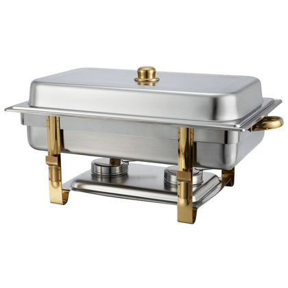 201 - Malibu 8qt Full-size Chafer, S/S, Gold Accent
