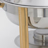 203 - Malibu 4qt Round Chafer, Stainless Steel, Gold Accent