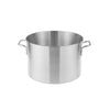 20QT heavy-duty aluminum sauce pot with 6mm thick base and riveted handles for even heat and durability—perfect for large-batch sauces, soups, and commercial cooking tasks.