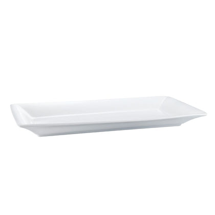 20-inch rectangular serving tray, large platter for appetizers and entrees, durable chip-resistant tray, elegant serving dish, easy-to-clean glazed platter, professional-quality rectangular serving tray.