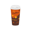 20oz Brown Disposable Coffee Hot Paper Cups with White Dome Lids