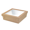 kraft box with window eco-friendly packaging clear window sturdy design display baked goods gifts retail biodegradable durable