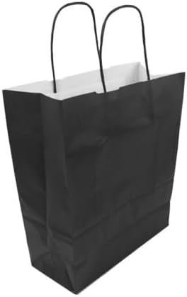 9x5 Inches Black Kraft Paper Gift Bags with Handles