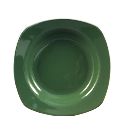 22oz 11 1/2” Square Pasta Bowl – Green ceramic bowl for pasta, salads, and soups. Sleek square design with microwave, oven, and dishwasher-safe for convenience and durability.