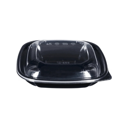Square Disposable Plastic Salad Bowl with Clear Dome Lids