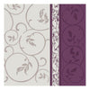 Disposable Plum Curlicue Square Lunch Napkins, Soft, Hand Towel, Party