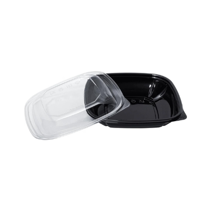 Square Disposable Plastic Salad Bowl with Clear Dome Lids