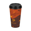 24oz Disposable Coffee Hot Paper Cups with Black Sipper Dome Lids