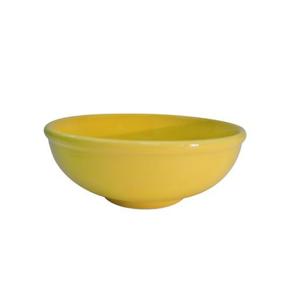 25oz 7 1/2-inch yellow pasta bowl, BPA-free, lightweight, shatterproof, scratch-resistant, deep curved design, dishwasher-safe, microwave-safe, perfect for home, restaurants, catering, and serving.