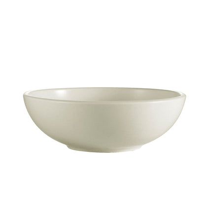 7 1/2-inch pasta salad bowl with 25oz capacity, crafted from scratch-resistant, durable material for pasta, salads, or entrees; stackable, modern design ideal for home, restaurant, or catering use