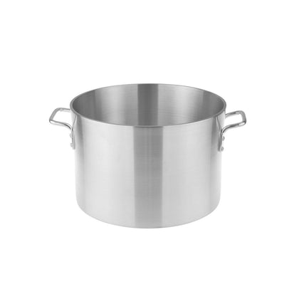 26QT heavy-duty aluminum sauce pot with 6mm thick base and riveted handles for even heating, safe handling, and durability—ideal for sauces, stews, and large-batch commercial cooking.