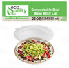 Oval Disposable Compostable Paper Burrito Bowls with Dome Lids