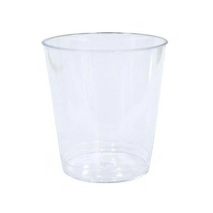 2 oz. clear tumbler made of high-quality plastic, ideal for mini drinks, tastings, and small cocktails. Perfect for parties, events, and bars. Sleek, modern, and easy to clean for hassle-free service.

