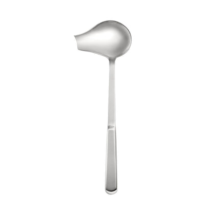 2oz stainless steel ladle with spout and hollow handle, durable and rust-resistant, designed for drip-free pouring, lightweight ergonomic grip, dishwasher safe, packed 72 per case for commercial use