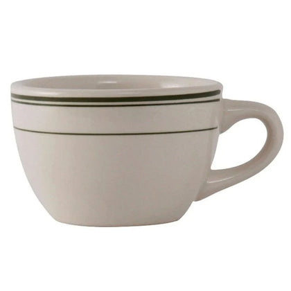 This cup measures 3.50 inches in diameter with 8 Oz capacity, it's perfectly sized for coffee, tea, or any hot beverage, providing a compact and comfortable hold. Crafted from high-quality porcelain, this cup is both durable and versatile, making it an excellent addition to any kitchen or commercial setting. High quality affordable restaurant dinnerware.