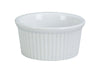 This Ramekin Dish is a professional grade porcelain container designed specifically for front and back of house foodservice applications. This round, fluted ramekin is ideal for precise portion control, garnishing, and presentation in commercial kitchens. Its durable porcelain construction ensures longevity while maintaining a high-quality aesthetic, suitable for busy restaurant, catering, and hospitality environments. 
