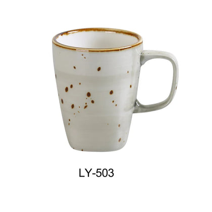 This elegant mug measures 3.25 inches in diameter by 4 inches in height making it ideal for serving coffee, hot chocolate, milk, and cappuccino in cafes, restaurants, and home use allowing you to elevate your dining experience. Its glazed porcelain material ensures resistance to chipping and easy cleaning, making it ideal for high-use daily workflows with dishwasher, microwave, and oven compatibility.