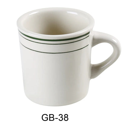 This mug measures 3.13 inches in diameter with an 8 Oz capacity, it's perfectly sized for your morning coffee, tea, or any hot beverage. Crafted from high-quality porcelain, this mug is both durable and versatile, making it an excellent addition to any kitchen or commercial setting. High quality affordable restaurant drinkware.