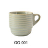 This cup offers durability and ease of use in busy settings such as cafes, restaurants, and institutional kitchens. Its earthy tone with a golden rim enhances presentation, while its stackable design optimizes storage and workflow efficiency. Crafted from high-quality porcelain, it is microwave and dishwasher safe, supporting streamlined cleaning protocols and repeated daily use in moderate throughput environments.