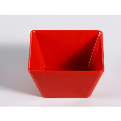 EcoQuality Square Bowl is just the right size for your favorite snacks, dips, soups, and more. Made from high-quality melamine, this bowl is built to last and is dishwasher safe for easy cleaning. With its unique speckled red design, this bowl is sure to impress your guests and add a touch of elegance to any table setting. 
Elevate your dining experience with these high quality affordable restaurant dinnerware.