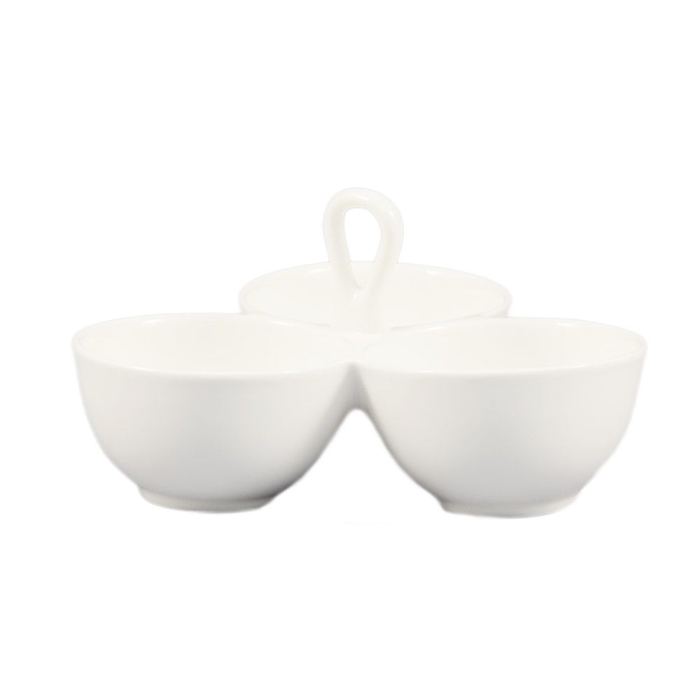 3-Compartment Leaf Shape Bowl with Handle 8oz x3 8