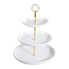 3-tier coupe round serving tray 10” for desserts, appetizers, and party displays. Elegant, space-saving, and durable, perfect for buffets, weddings, and high tea settings.