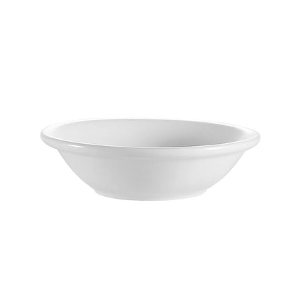 3.5oz 4 1/2” Fruit Dish made of durable, chip-resistant porcelain. Perfect for fruit, desserts, sides & condiments. Microwave & dishwasher-safe with a classic white design for home or restaurant use.