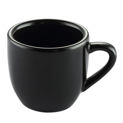 3.5oz Black A.D. Cup, 2.5-inch, chip-resistant, dishwasher-safe, microwave-safe, durable and stylish espresso cup for home, café, and restaurant use, modern and elegant coffee drinkware.