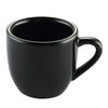 3.5oz Black A.D. Cup, 2.5-inch, chip-resistant, dishwasher-safe, microwave-safe, durable and stylish espresso cup for home, café, and restaurant use, modern and elegant coffee drinkware.