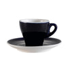 3.5oz Cobalt Blue Cup & Saucer Set with elegant deep blue glaze, chip-resistant porcelain, ergonomic handle. Microwave, oven & dishwasher safe. Ideal for espresso, tea, cortado in cafés & homes.