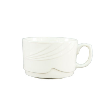 3.5oz stacking cup, durable espresso cup, space-saving design, chip-resistant, microwave-safe, dishwasher-friendly, café, restaurant, home use, modern drinkware, small beverage cup.