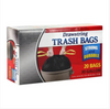 Durable 30-gallon drawstring trash bags in a pack of 20. Puncture-resistant, leak-proof, and designed for heavy-duty waste disposal, ideal for home and commercial use.