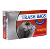 30-gallon trash bags for large waste disposal, durable, leak-resistant, puncture-resistant, ideal for home, office, and commercial use with a large capacity for tough trash.