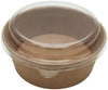 EcoQuality kraft paper bowl with clear PET lid disposable 45oz 150mm