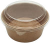 EcoQuality kraft paper bowl with clear PET lid disposable 52oz 150mm
