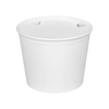 85oz White Disposable Paper Food Buckets with Lids