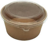 EcoQuality kraft paper bowl with clear PET lid disposable 32oz 150mm