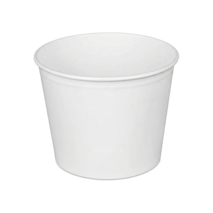 85oz White Round Disposable Paper Food Buckets