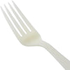 Beige Bio Based Heavy Weight Individually Wrapped Disposable Forks