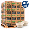 32 oz compostable round bowls without lids on a 30 case pallet