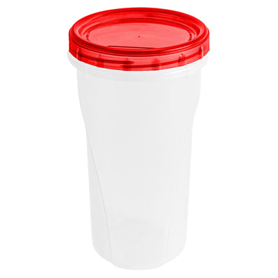 48oz twist top storage deli containers with red lids