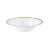 12oz White Disposable Plastic Bowls Gold Rim Contrast Collection