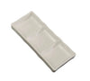 Ivory 3-compartment sauce dish, ideal for serving multiple sauces or dips in a clean, elegant design.