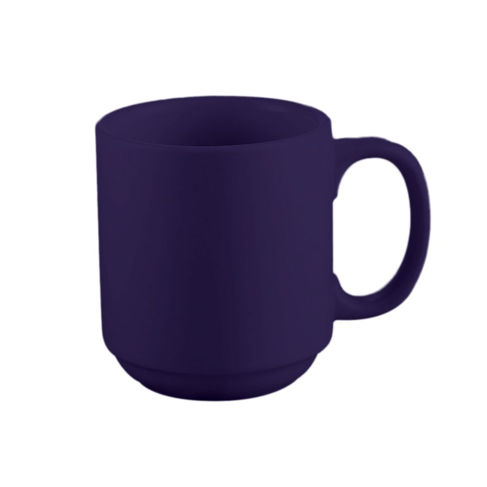 3 1/4-inch Prime straight stacking mug cobalt blue, 12oz ceramic coffee mug, chip-resistant, microwave-safe, dishwasher-safe, vibrant blue design, perfect for coffee, tea, and hot beverages.