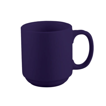 3 1/4-inch Prime straight stacking mug cobalt blue, 12oz ceramic coffee mug, chip-resistant, microwave-safe, dishwasher-safe, vibrant blue design, perfect for coffee, tea, and hot beverages.
