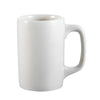3 1/4-inch Prime straight stacking mug PW, 12oz ceramic coffee mug, chip-resistant, microwave-safe, dishwasher-safe, sleek white design, perfect for coffee, tea, and hot drinks.