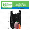 Plastic Black Jumbo Shopping Bags, Grocery Bags, Poly Bags, Multi-Use, Jumbo Size, Reusable Carry Out Bags (18x8x32 in.) (13 Micron) (100)