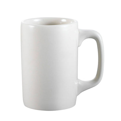 3-inch Prime straight mug AW, 11oz ceramic coffee mug, chip-resistant, microwave-safe, dishwasher-safe, sleek white design, perfect for coffee, tea, and other hot beverages.