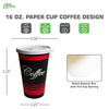 Design Disposable Paper Coffee Cups with White Flat Lids (8oz, 10oz, 12oz, 16oz, 20oz)